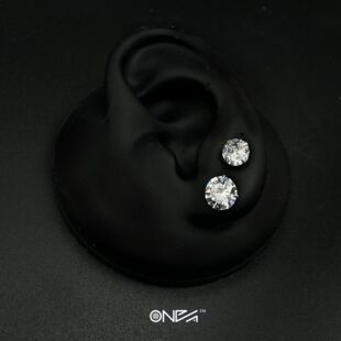ONEPART 潮流高级耳饰原创小众锆石S925街头女耳环 耳钉男纯银美式