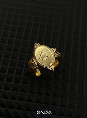 ONEPART原创金色铠甲戒指
