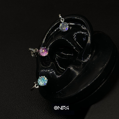 ONEPART 調色師系列 扳动式耳夹男女通用铜合金合成锆石耳饰