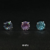 ONEPART原创爆闪烟花切锆石925银耳钉男女同款 高级感养耳洞耳饰