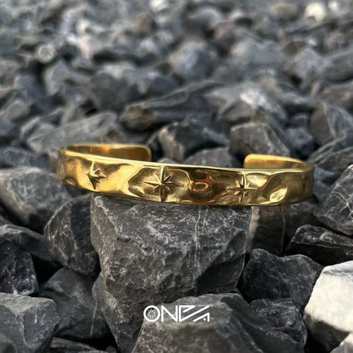 ONEPART八芒星k金手工手镯