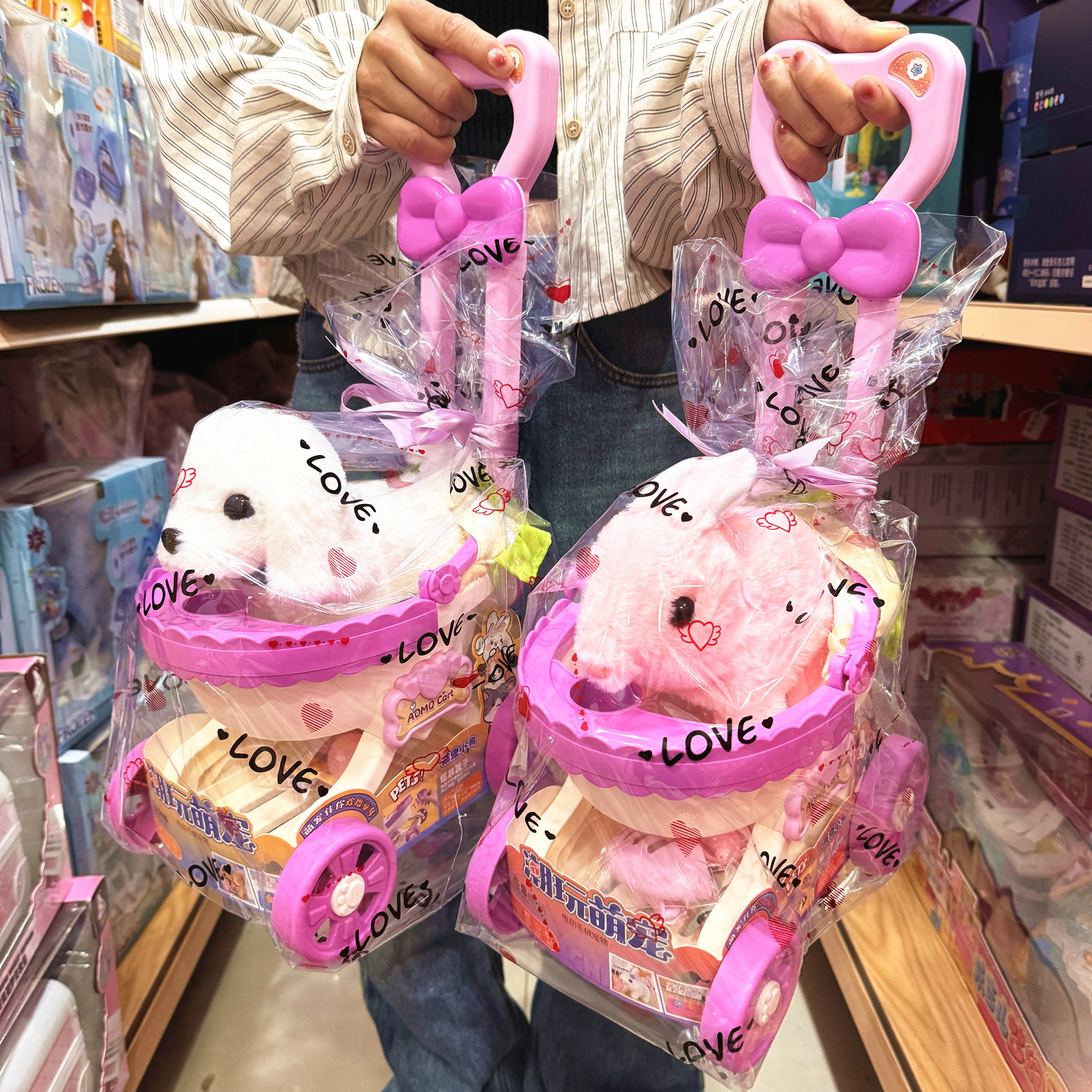 茫果潮玩宠物手推车小兔子小狗