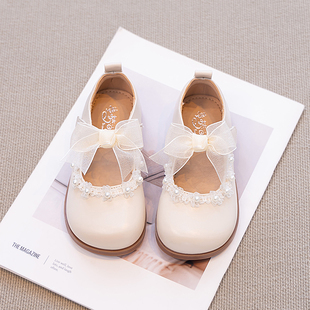 真皮女童公主鞋2025春秋季新款儿童小皮鞋女孩软底中大童女宝单鞋