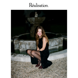 Romy The RealisationPar 连衣裙黑色条纹优雅简约斜裁真丝中长裙