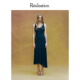 RealisationPar Ellery The 连衣裙蓝色法式 拼接斜裁真丝中长裙