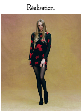 RealisationPar 连衣裙长袖船领真丝法式优雅短裙 The Celeste