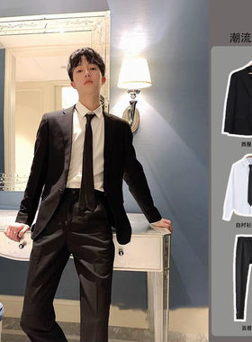 西服套装男士商务外套休闲春秋上衣西装工作服结婚职业正装小西装