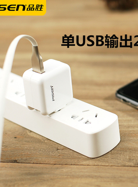品胜2A折叠充电器充电头适用苹果13安卓12快充ipad通用usb快速多口5v2a插头typec数据线 便携 单口充