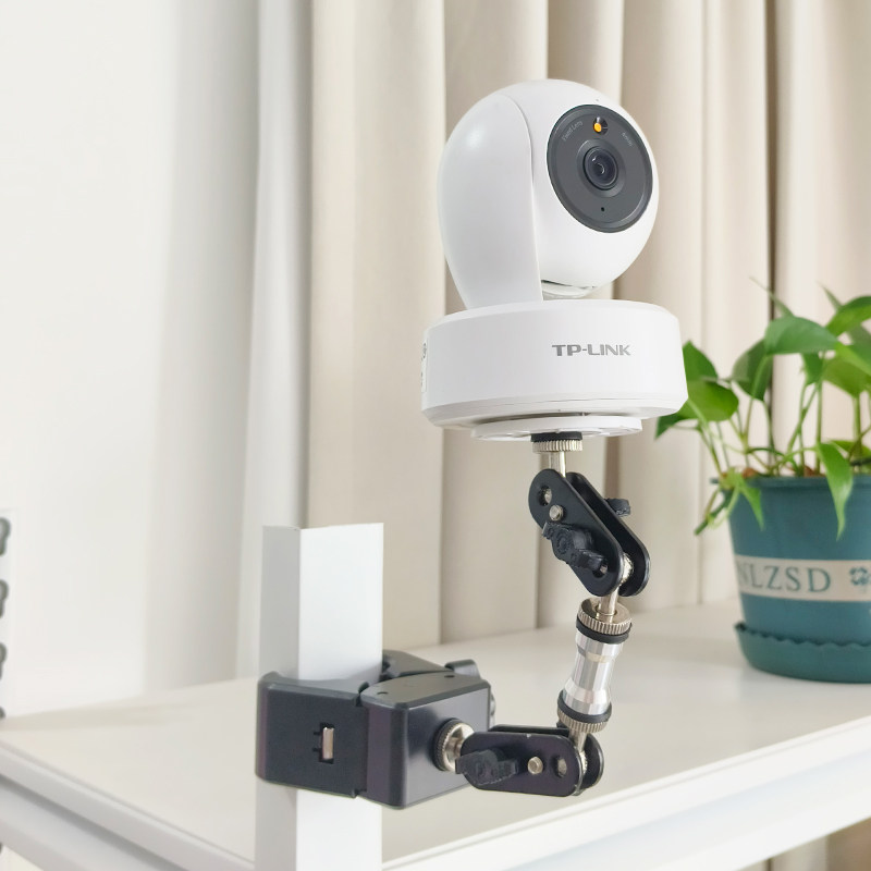 家用免打孔监控摄像头支架夹子万向调节适用小米萤石乔安书架窗帘