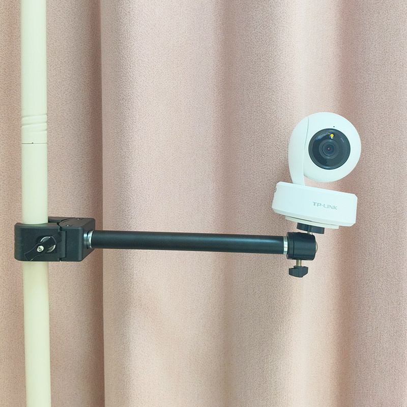 免打孔监控摄像头支架云台调节小米TP萤石乔安360窗帘杆架子通用