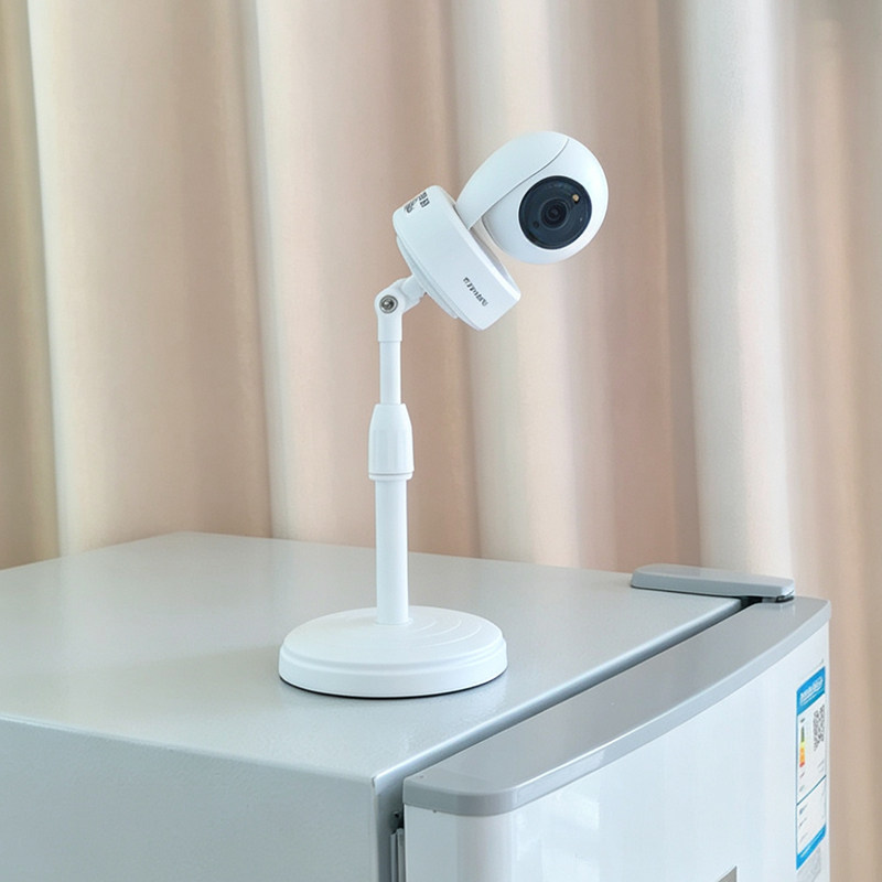 监控摄像头支架白色俯视桌面通用适用小米萤石乔安可调节免打孔