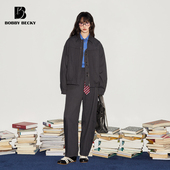 Bobbybecky复古简约精纺羊毛夹克翻领外套松弛弯刀西裤