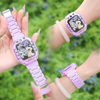 适用小天才电话手表z6pro表带z10/z9表带新款z8/z7彩虹磁吸闪扣腕带卡通z11保护壳d5n5/q3高颜值q2a/d2a配件