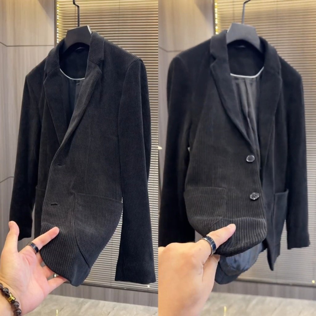 秋冬新款轻奢高级感黑色长袖西装外套男士商务百搭舒适开衫上衣服,男装,休闲西服,淘宝优惠券,粉丝福利购,淘宝优惠卷