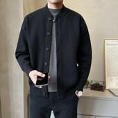 秋冬潮牌时尚 痞帅高级感棒球领休闲开衫 夹克男士 简约百搭保暖外套