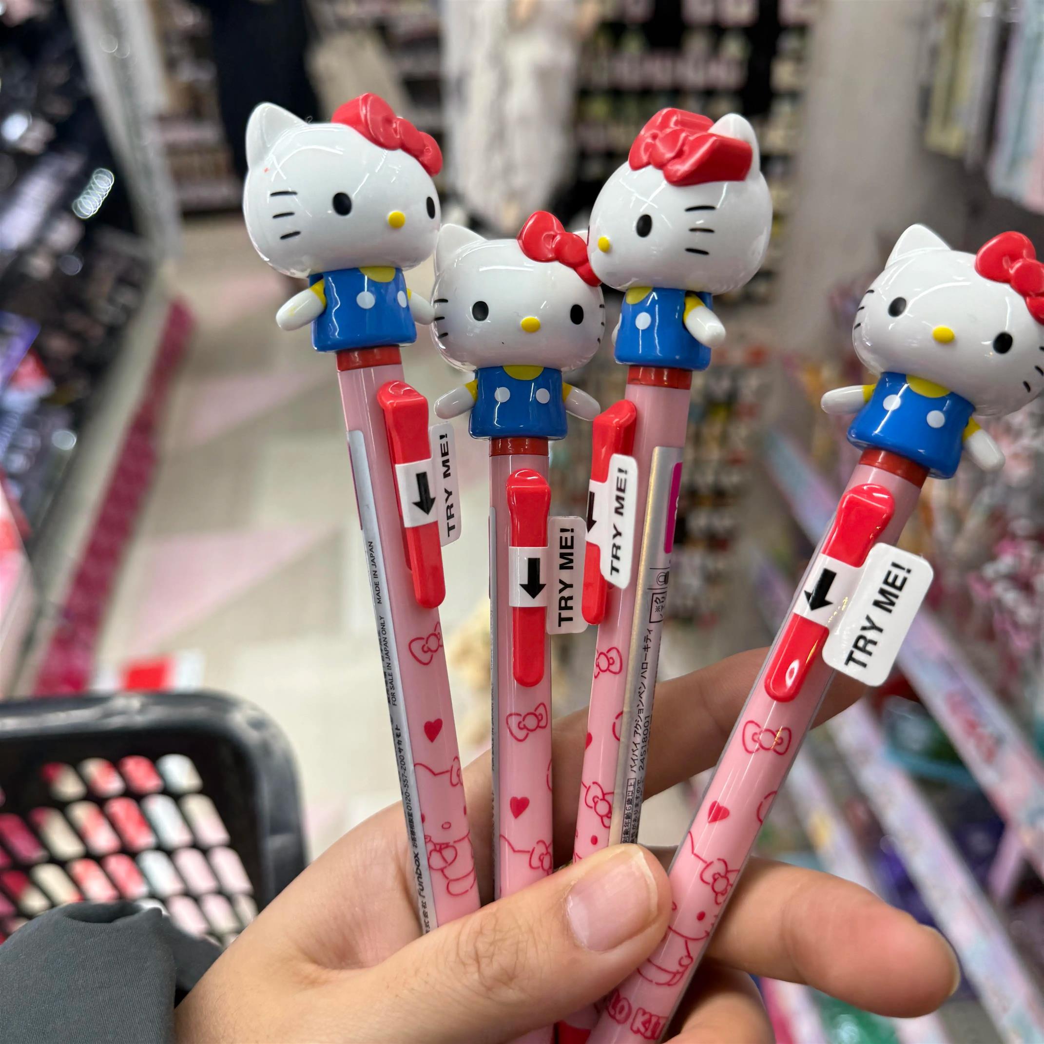 【手臂会动的笔】可爱kitty打气笔学生专用0.5mm写字笔开学礼物