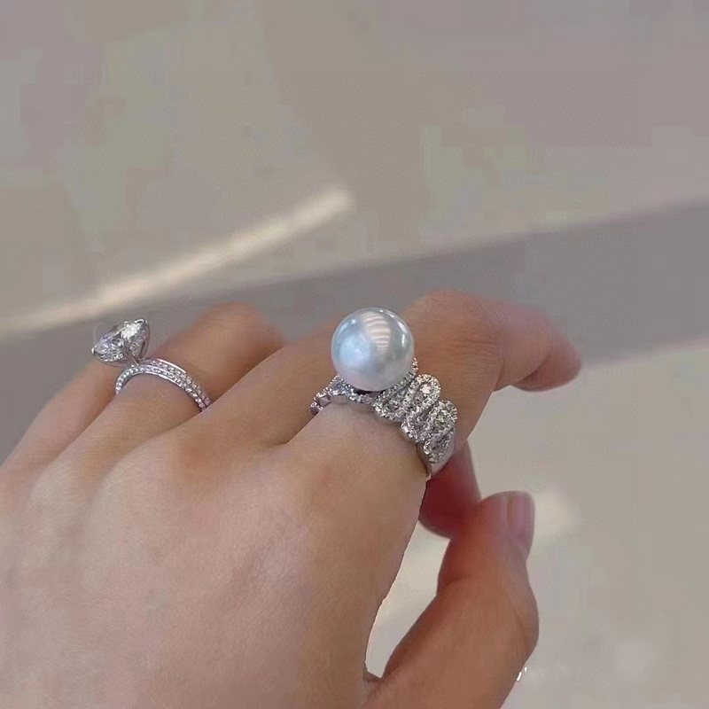 女天然淡水珍珠潮流款食指戒戒指