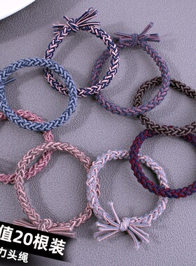 ins网红扎头发绳女简约发圈编织粗橡皮筋韩国高弹力皮套头绳头饰