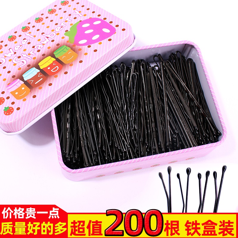 发夹女黑色影楼盘发一字夹简约发卡夹子头饰侧边刘海边夹卡子发饰