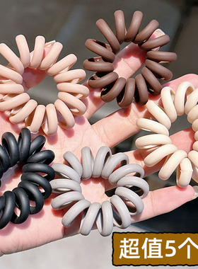 韩国粗大号电话线发圈女发绳头绳皮筋扎头发无痕耐用皮筋黑色皮套