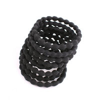 Durable black leather case, simple updo, thick hair band, ponytail tie, high-elasticity rubber band hair tie, women's hair accessory thumbnail 8