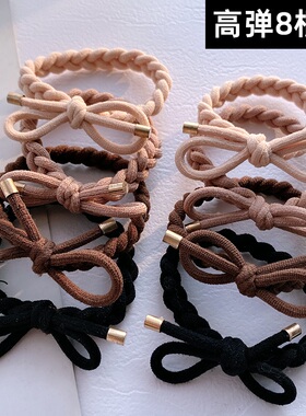 高弹力编织皮筋成人加粗简约扎头发头绳绑发圈丸子头高马尾发绳女
