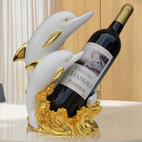 創(chuàng)意歐式海豚紅酒架擺件客廳餐廳酒柜裝飾品高檔喬遷新居