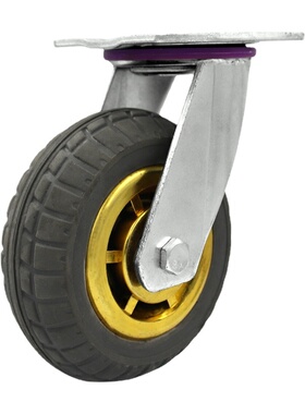 重型工业金胶脚轮静音万向刹车脚轮拖车轮子平板手推车脚轮
