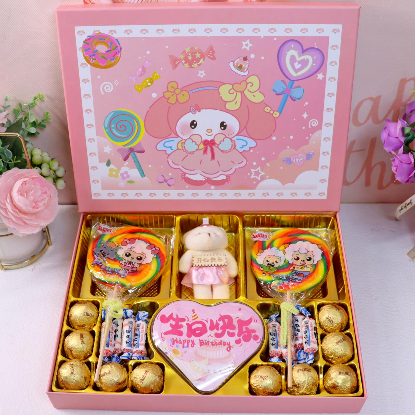 德芙巧克力礼盒装送男女友儿童闺蜜小孩生日创意礼物品棒棒糖糖果