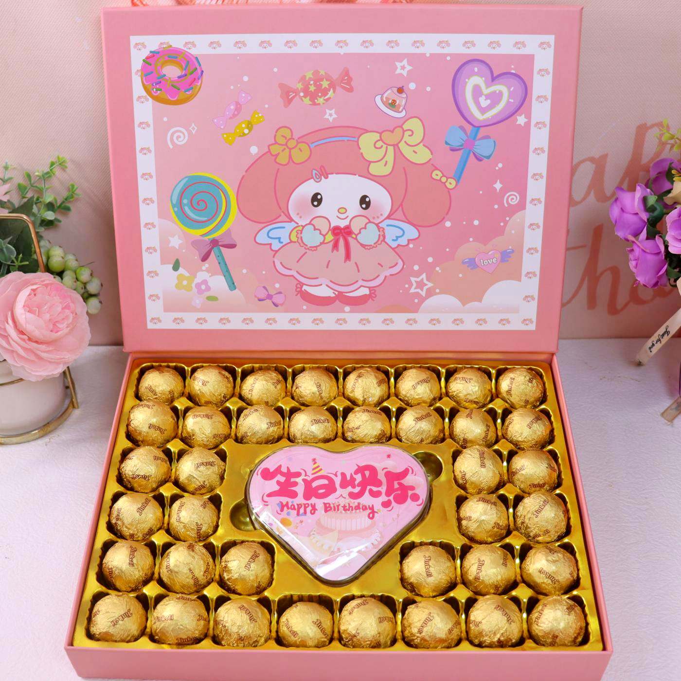 德芙巧克力礼盒装送男女友儿童小孩棒棒糖果生日表白创意礼物品