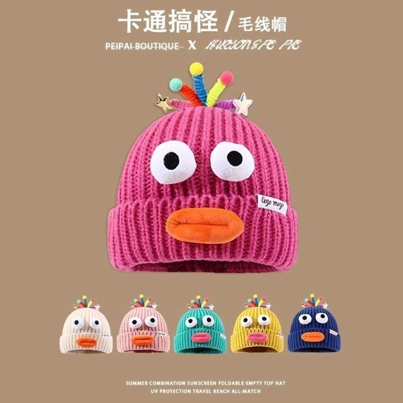 可爱搞怪针织毛线帽女秋冬新款保暖学生情侣包头帽大头围护耳帽子,服饰配件/皮带/帽子/围巾,帽子,淘宝优惠券,粉丝福利购,淘宝优惠卷