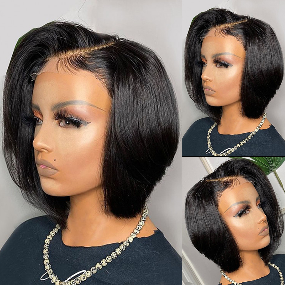 Short Bob Lace Front Straight Wig 13x1 T Part Pixie Bob Lace