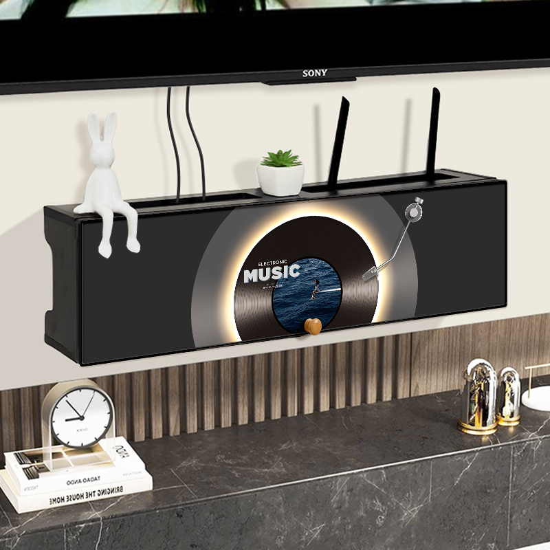 免打孔wifi路由器收纳盒置物架