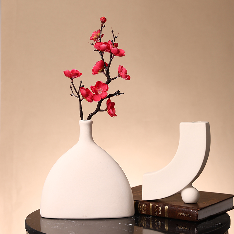 素胚陶瓷花瓶摆件客厅桌面插花器