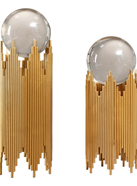 轻奢高档水晶球招财摆件