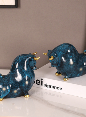 牛气冲天装饰招财摆件客厅玄关高档办公室吉祥物生肖动物礼品摆设