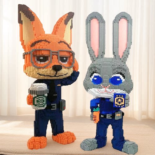 超大狐狸警官兔子积木高难度成人版