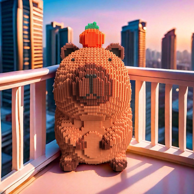 卡皮巴拉积木高难度巨大型摆件