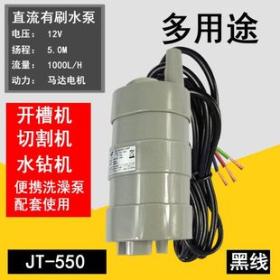 泵JT550 12V直流潜水泵 扬程5米1000L 高扬程泵微型泵设备泵直式