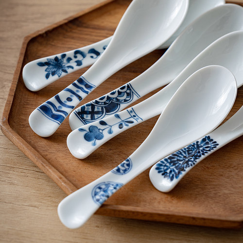 蓝凛堂勺子日式家用青花瓷喝粥