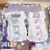 JELLY夏季 白色镂空蝴蝶结吊带娃娃裙蝴蝶结宠物猫狗衣服定制