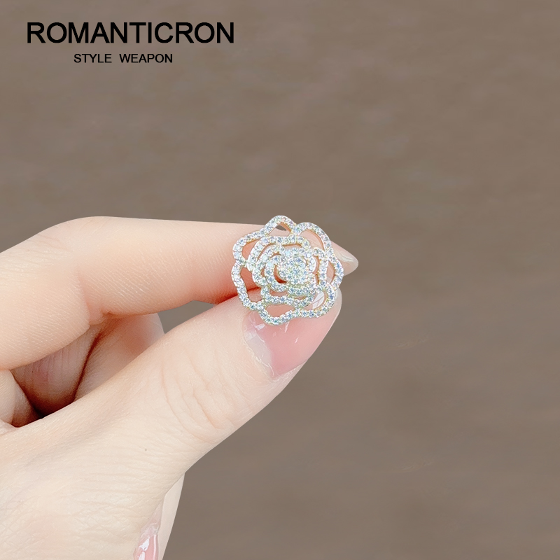 胸针固定扣金属花朵玫瑰花防走光精致领口女士衣服迷你免缝暗扣