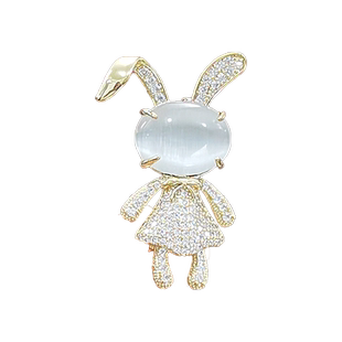 兔兔胸针可爱高档女西装毛呢大衣配饰奢华气质衣服别针精致胸花