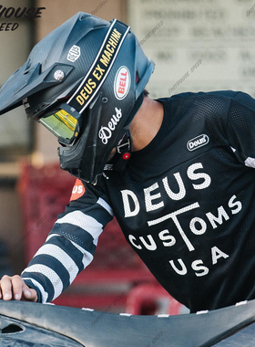 DEUS复古骑行摩托车赛车服长袖速干衣骑行服机车大码夏季透气定制