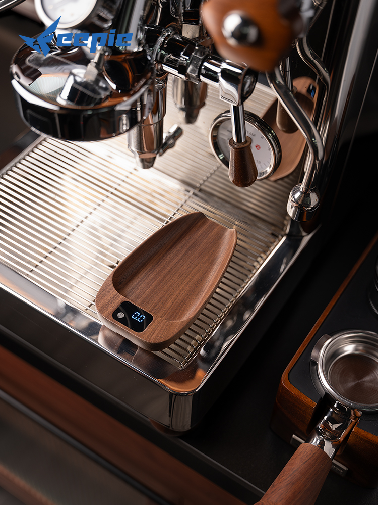 feepie啡派胡桃木咖啡电子秤豆碟手冲意式称豆盘咖啡称重展示盘