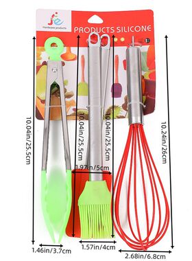 硅胶四件套套装油刷打蛋器烘培厨房用具刮刀蛋糕黄油饼干硅胶
