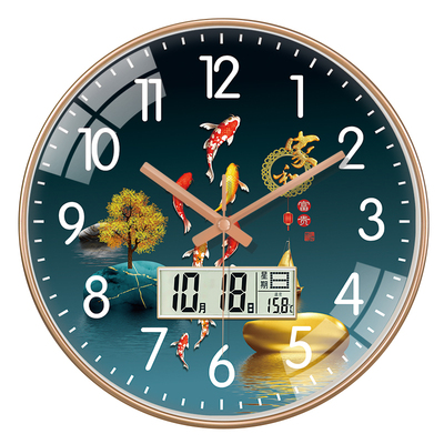 新中式挂钟带日历时钟