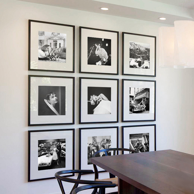 黑白摄影客厅装饰画赫本梦露复古人物挂画卧室餐厅办公室组合壁画图片