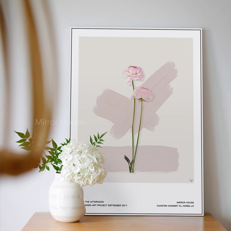 ins风装饰画北欧卧室床头壁画现代简约客厅挂画花卉海报桌面摆画图片