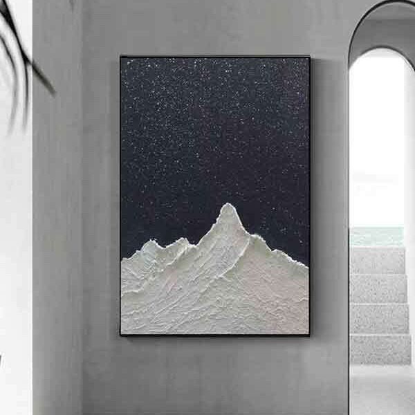肌理手绘油画星夜客厅装饰画玄关挂画纯手工抽象画简约现代